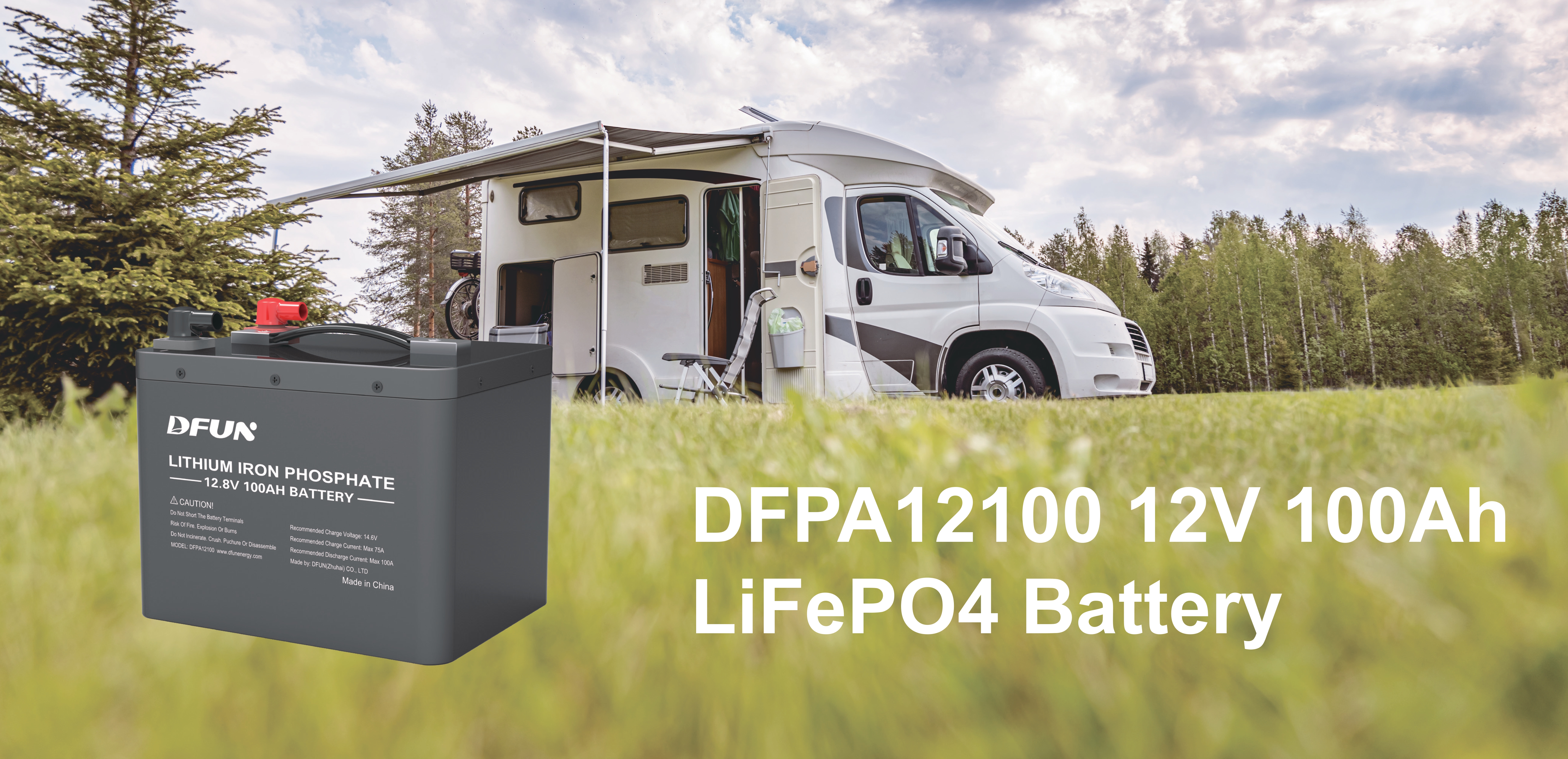 DFPA12100 LiFePO4 Battery 12V 100Ah Heading Baterai DFPA12100 LiFePO4 12V 100Ah Menuju